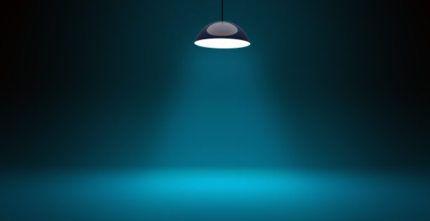 灯孤立在蓝色背景图片下载