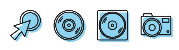 设置线乙烯基磁盘箭头光标乙烯基磁盘和图片下载