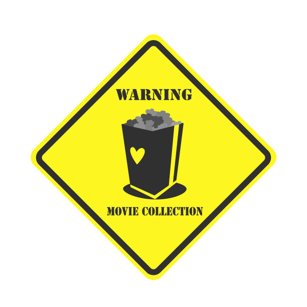 广场上黄色的标志。电影收集标志孤立在白色背景。向量,插图图片下载