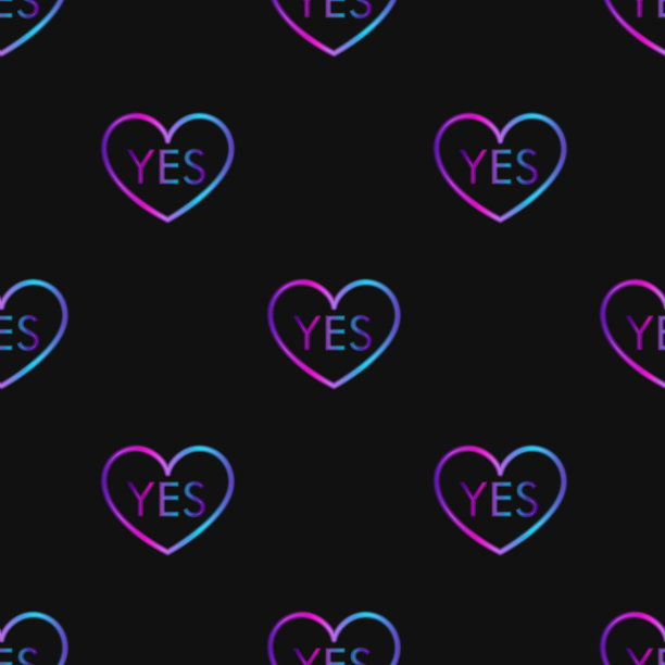 无缝图案与霓虹心字是在黑色的背景图片下载