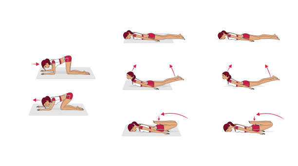 女孩在家训练。伸展腿部和脊椎的肌肉。运动和体操。孤立在白色背景上图片下载