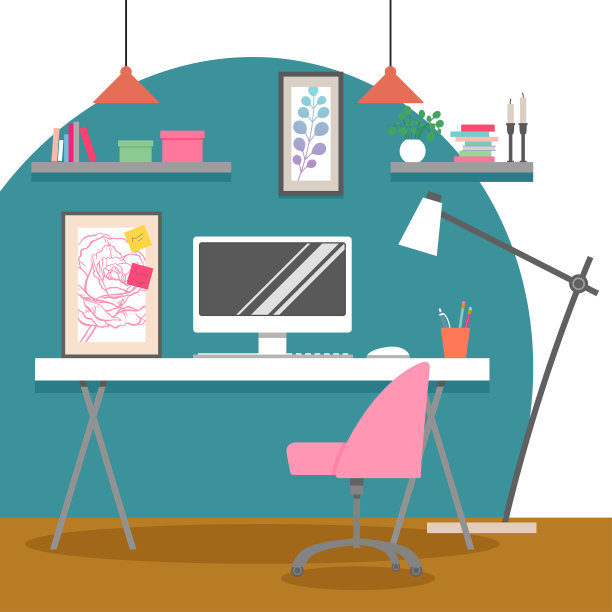 家庭办公室的工作空间图片下载