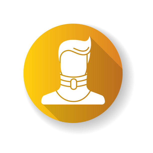 颈椎骨折黄色扁平设计长阴影字形图标。断了的脖子。人类的颈圈。医疗设备。医疗保健。治疗。伤害,创伤。事故。剪影RGB彩色插图图片下载