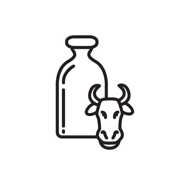 牛乳细线图标。向量。图片下载