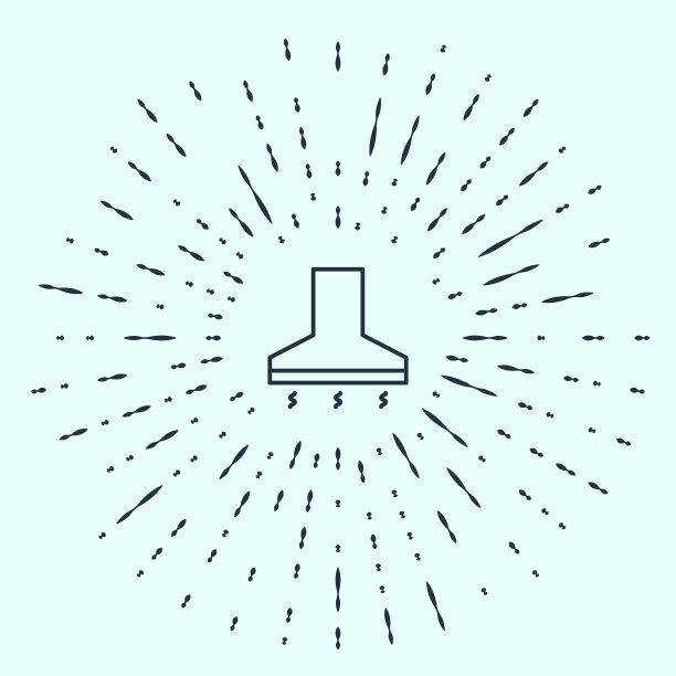 黑线厨房提取风扇图标孤立在灰色背景。炊具罩。厨房排气。家用电器。抽象的圆随机点。矢量图图片下载