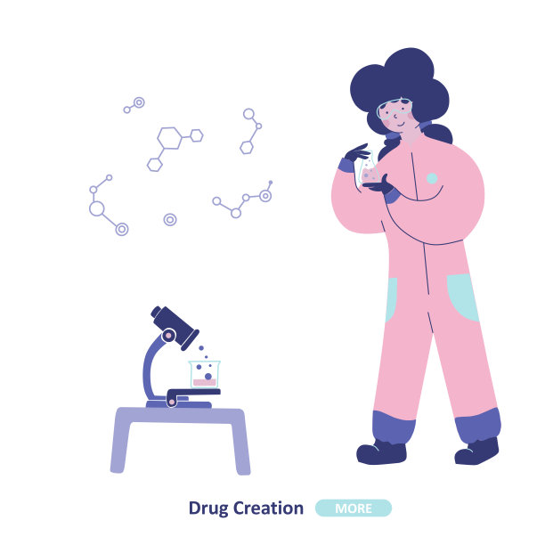 化学实验室研究，平面矢量特征说明。图片下载