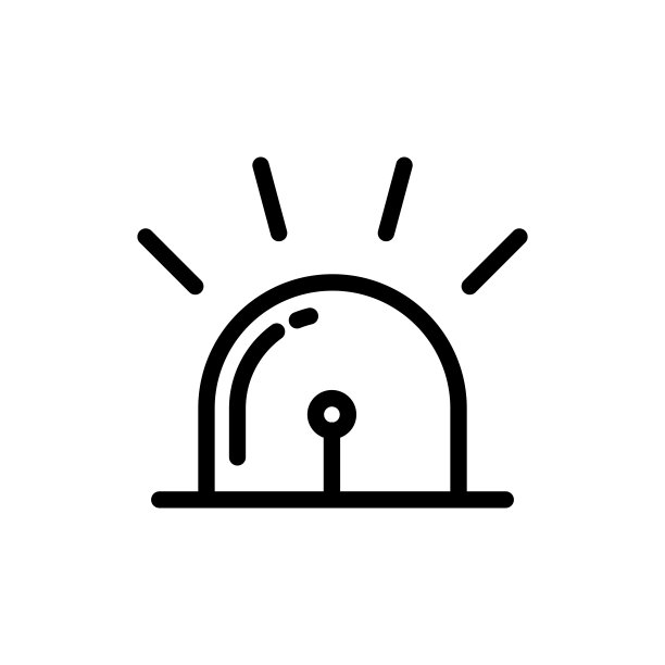 应急灯线平面矢量图标图片下载
