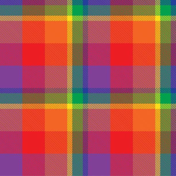 彩虹格子呢格子无缝格子图案图片下载