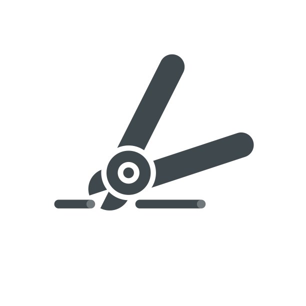 简单的钢丝切割机图标。布线和电气化工作标志。图片下载