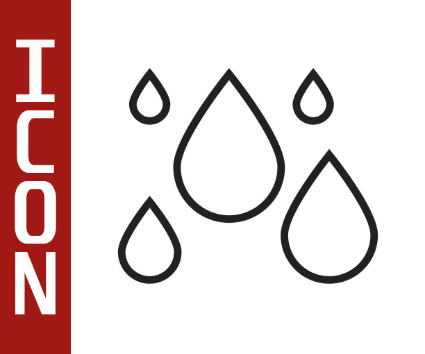 黑线水滴图标孤立在白色背景上。矢量图图片下载