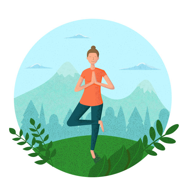 瑜伽课程。世界瑜伽的一天。矢量插图。图片下载