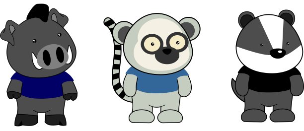 可爱可爱的动物卡通站收集图片下载