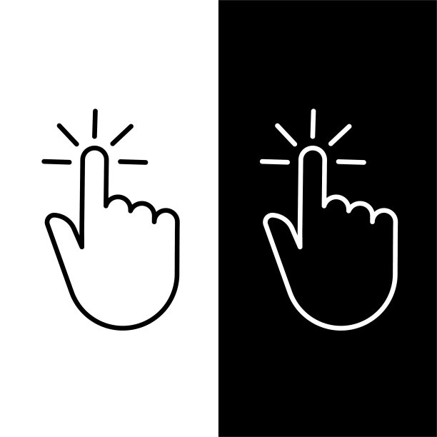 手点击矢量图标。指针图标用于设计项目。图片下载