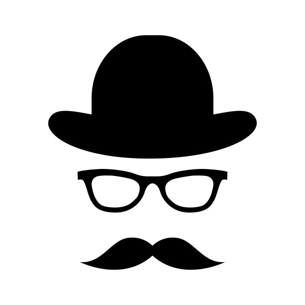 玻璃，帽子，胡子向量剪影父亲节快乐。图片下载