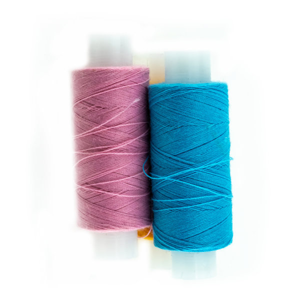 一对垂直线轴蓝色和橙色刺绣材料图片下载