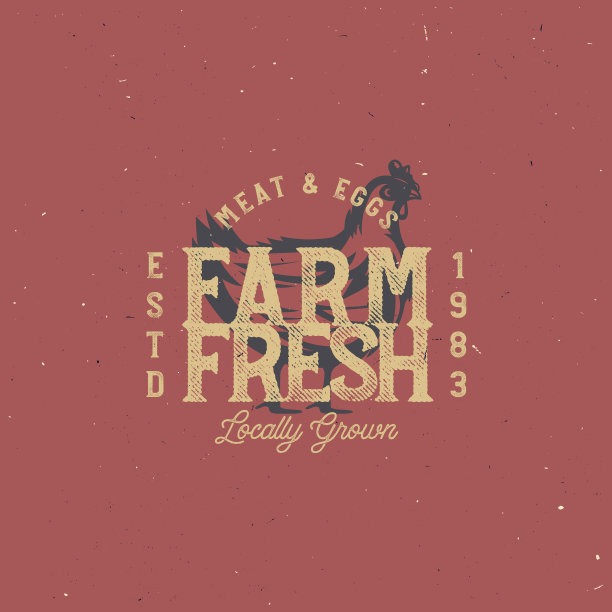 优质公鸡标志，徽章，徽章，农场印章图片下载