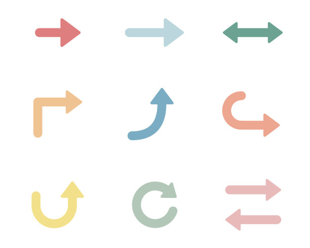 一套箭头web图标图片下载