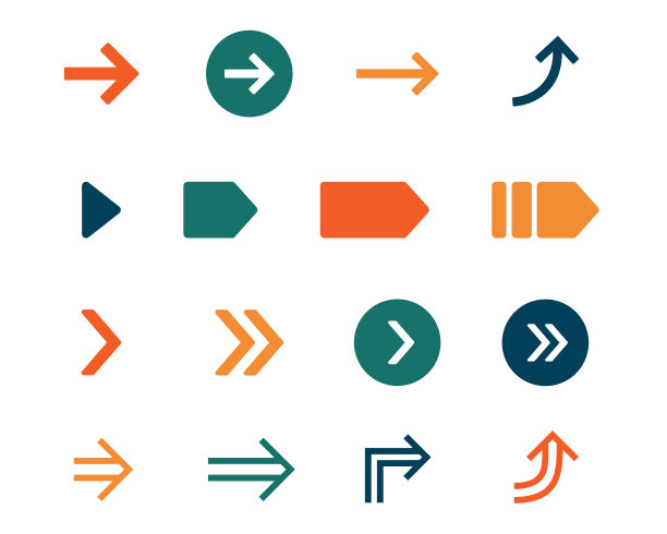 一套箭头web图标图片下载