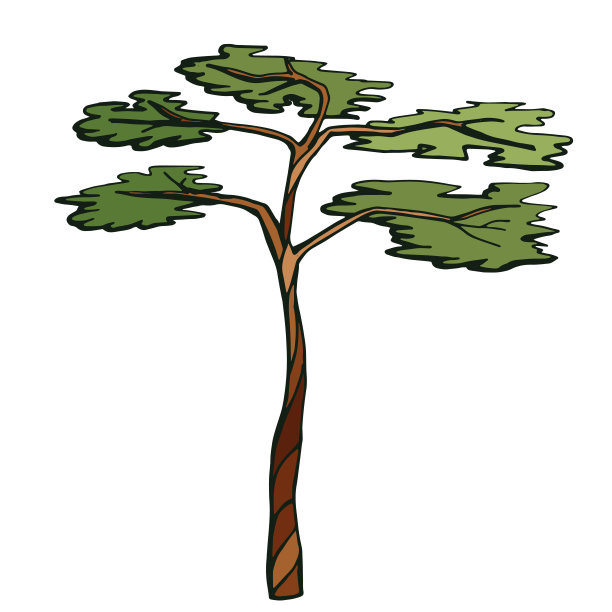 手绘色彩树图片下载