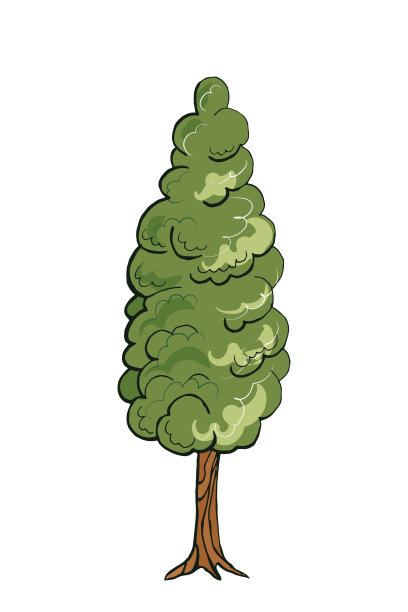 手绘色彩树图片下载