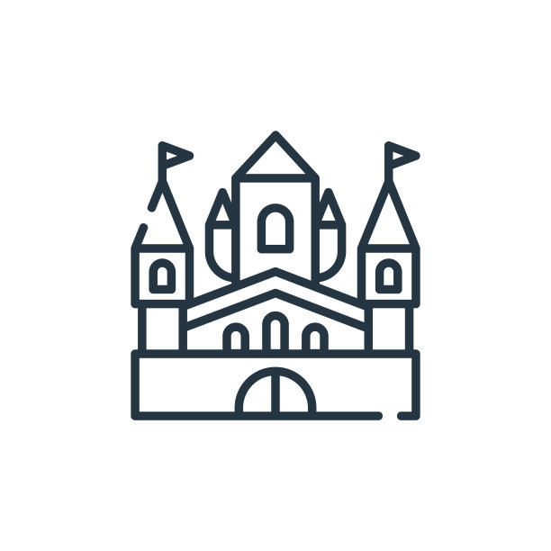 宫矢量图标。宫可编辑的中风。宫殿线性符号用于网页和移动应用程序，标志，印刷媒体。细线说明。矢量孤立轮廓绘制。图片下载