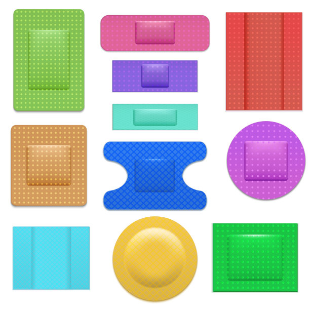 逼真的3D彩色创可贴图片下载