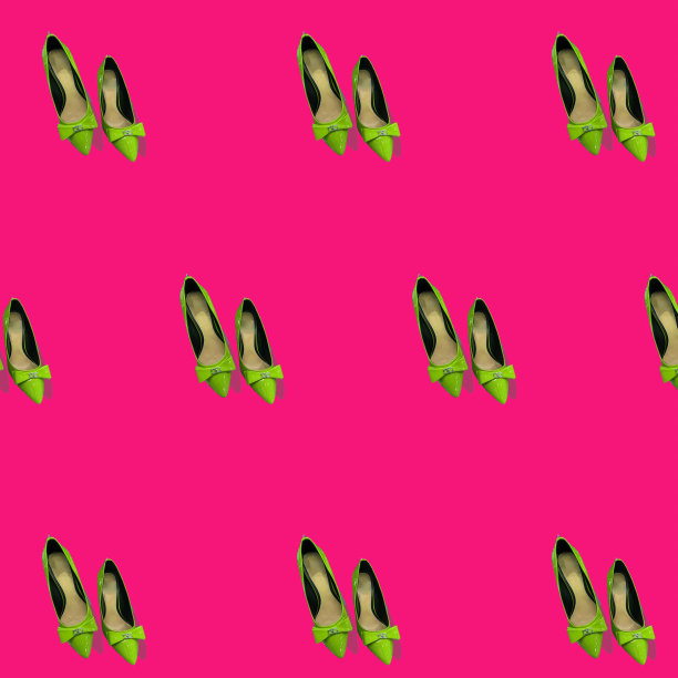 背景，图案女鞋在粉红色的背景图片下载