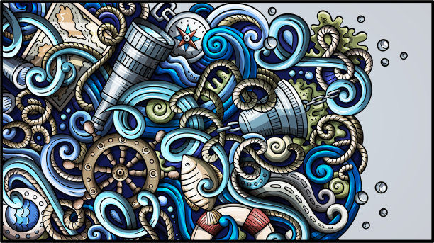 航海手绘涂鸦横幅卡通图片下载