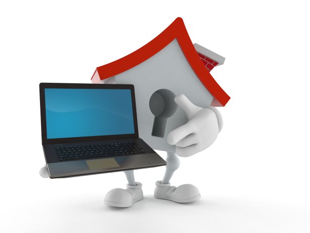 House character holding笔记本电脑图片下载