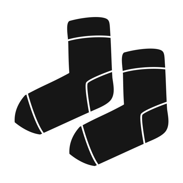 袜子图标黑色图标隔离上图片下载