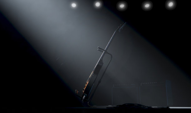 舞台上的吉他致敬图片下载