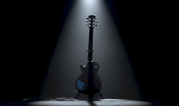 舞台上的吉他致敬图片下载