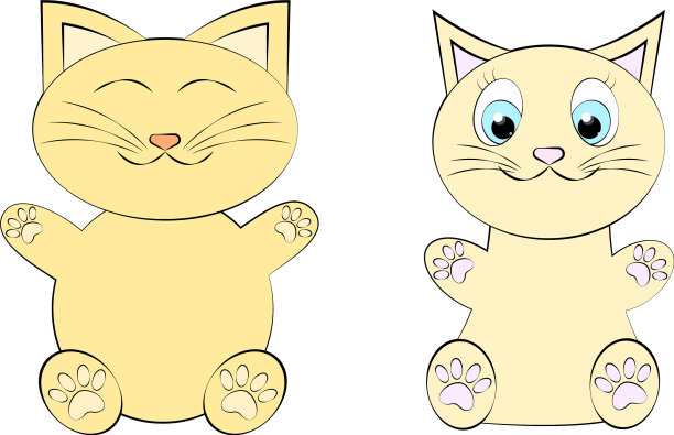 两只可爱的、毛茸茸的、棕色的胖猫图片下载