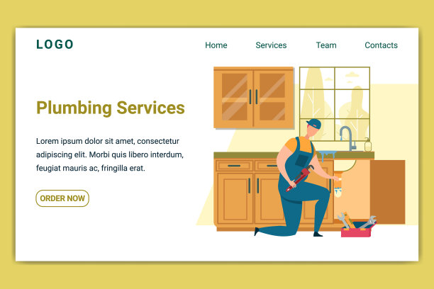 水管工清除厨房横幅上的虹吸堵塞图片下载