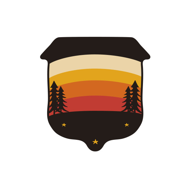 复古手绘野生动物标志补丁模板图片下载