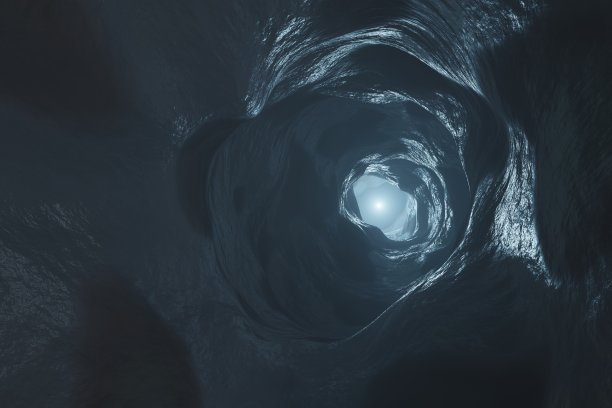 科幻黑暗洞穴地下隧道大气和灰尘可怕的动画3d渲染图片下载