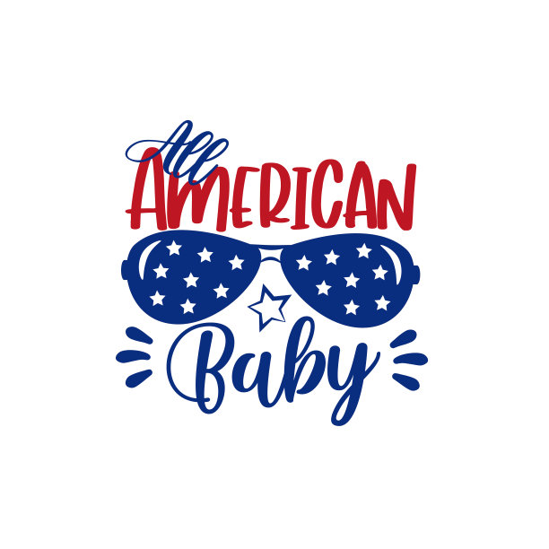 全美国婴儿-独立日快乐，字体设计插图图片下载