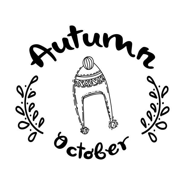 手绘一个帽矢量图。秋天的颜色海报。适合报废预订图片下载