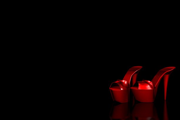 3D红色高跟鞋图片下载