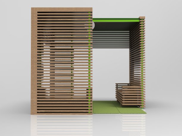 大型木质顶棚与沙发的3d图像图片下载