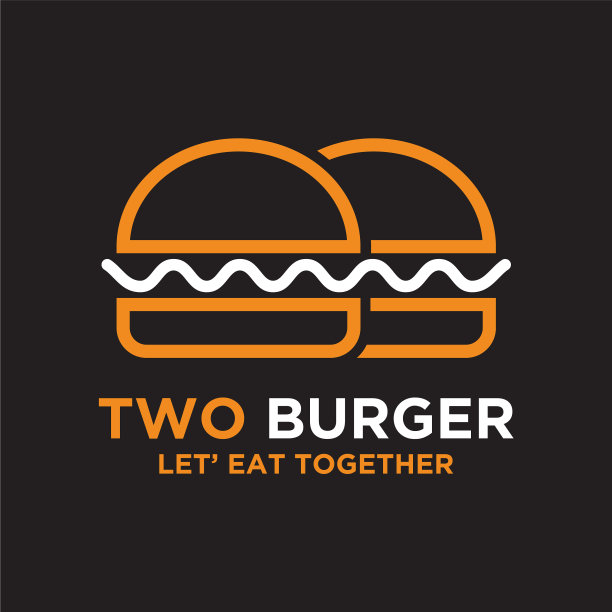 汉堡标志具有简约极简的风格图片下载