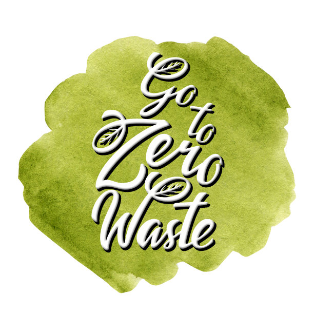 去零浪费绿色标志字母图标在水彩地球背景。手绘生态友好型生态设计。可回收环保的生活方式。循环再用及减少概念图片下载