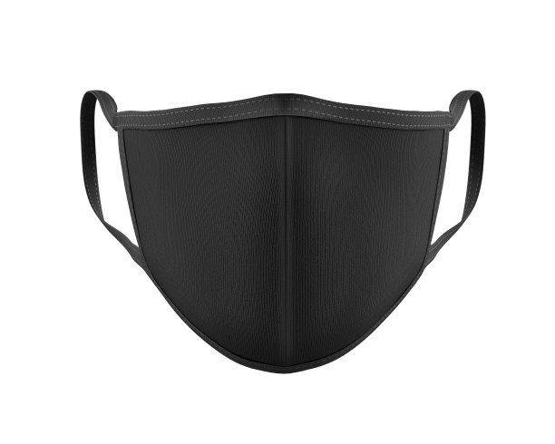 黑色面具模型正面视图，黑色灰尘面具3d渲染隔离在白色背景图片下载