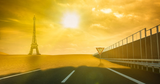 由于气候变化，城市的街道不适合居住图片下载