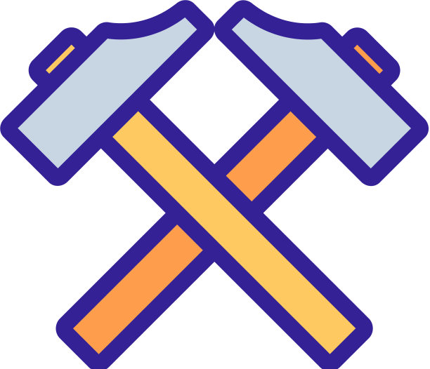 铁匠锤图标孤立轮廓图片下载