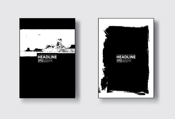 黑白抽象图案集水墨于上图片下载