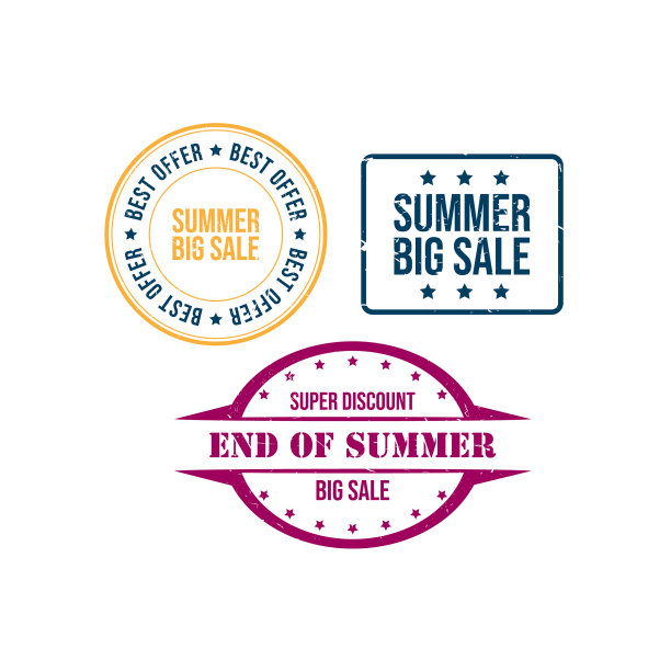 夏季销售橡胶邮票设计图片下载