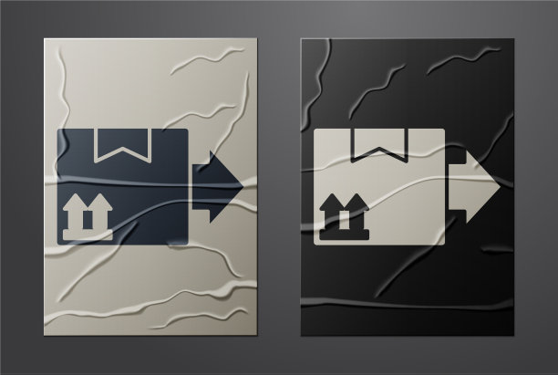 白色纸板箱与交通标志图标图片下载