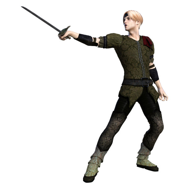 3D插图童话王子在白色图片下载