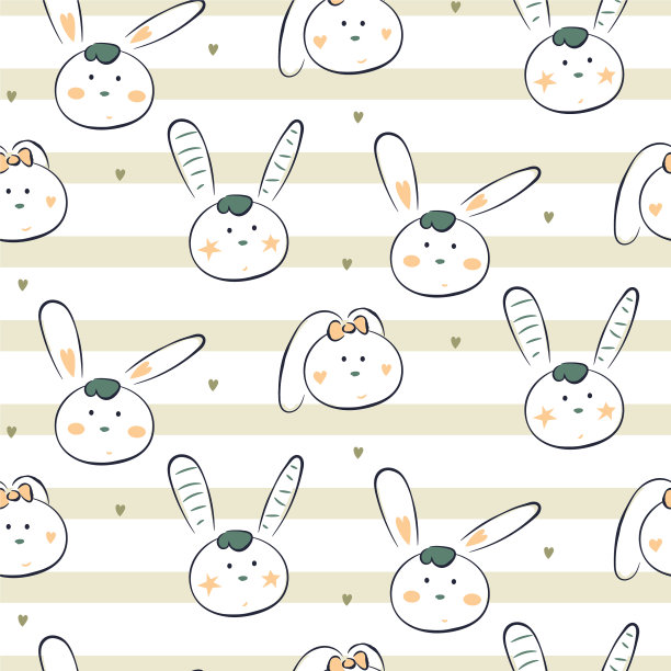 兔宝宝白色条纹动物可爱图片下载